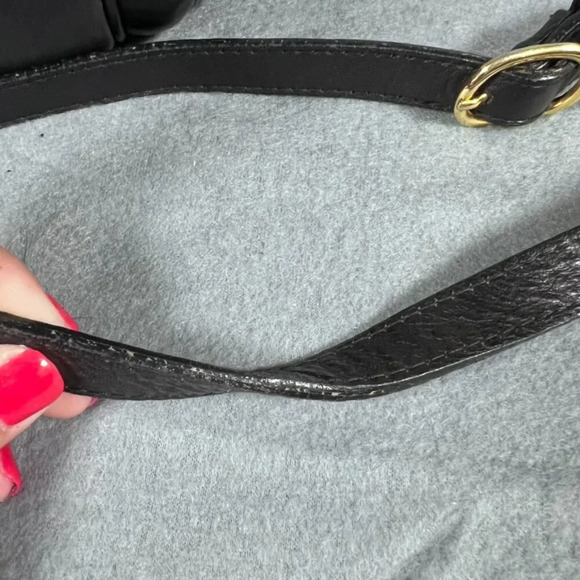 Vintage Bally Woven Straw Leather Crossbody Shoulder Bag RARE Black Grey - Picture 8 of 10